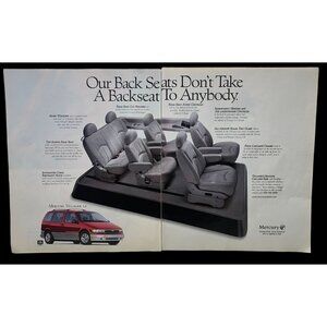 Mercury Villager LS Minivan Vintage Print Ad 1996 2 Page Auto Car